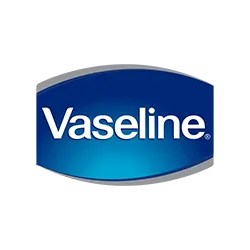 Vaseline logo in white text on a blue oval background.