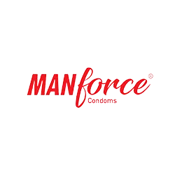 Manforce Condoms logo in red text on a transparent background.
