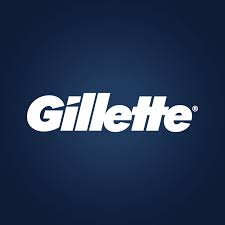 Gillette logo in bold white letters on a dark blue background