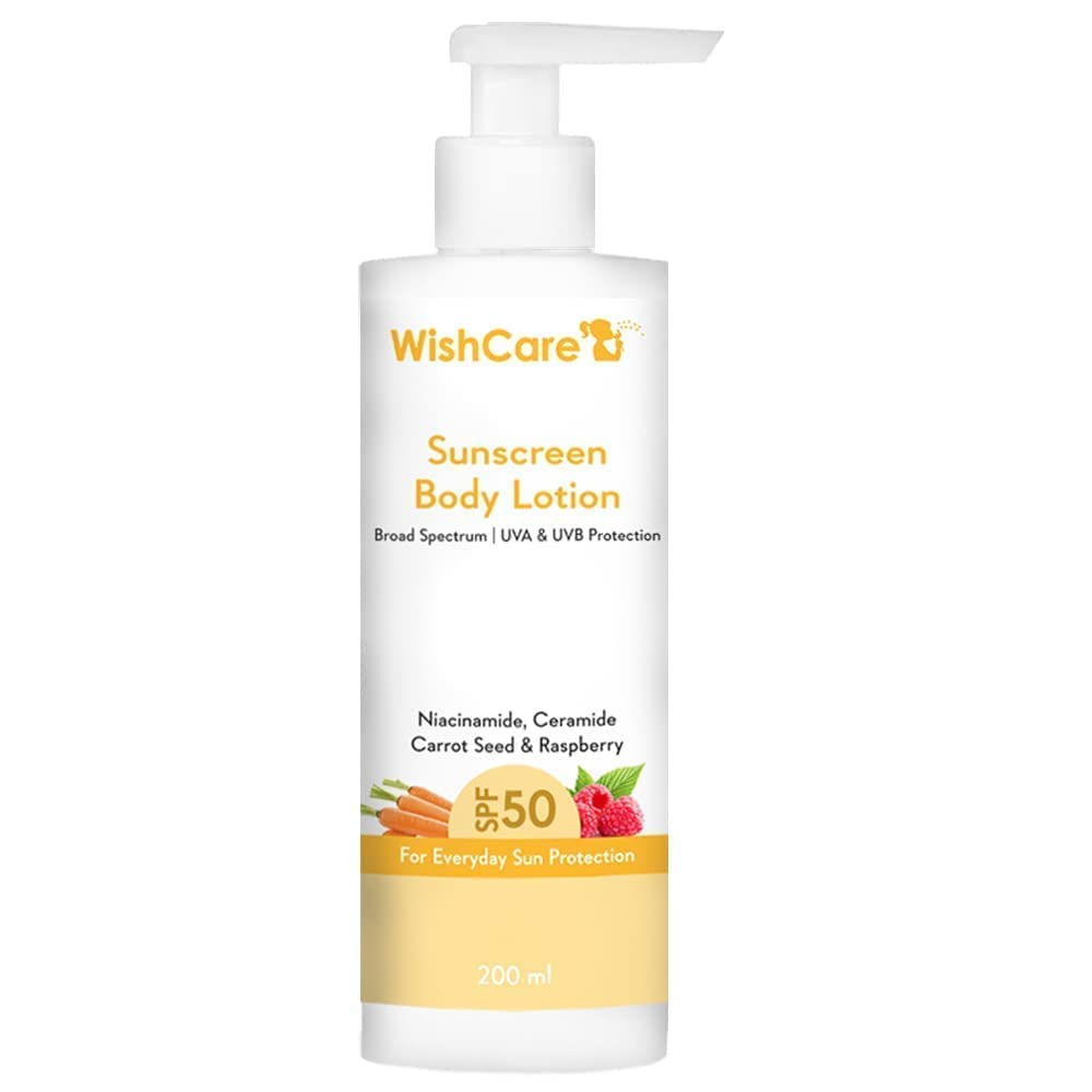 WishCare WishCare Sunscreen Body Lotion SPF 50 PA+++ with Niacinamide, Ceramide Carrot Seed and Raspberry - Buy Online at Drubotara Bangladesh