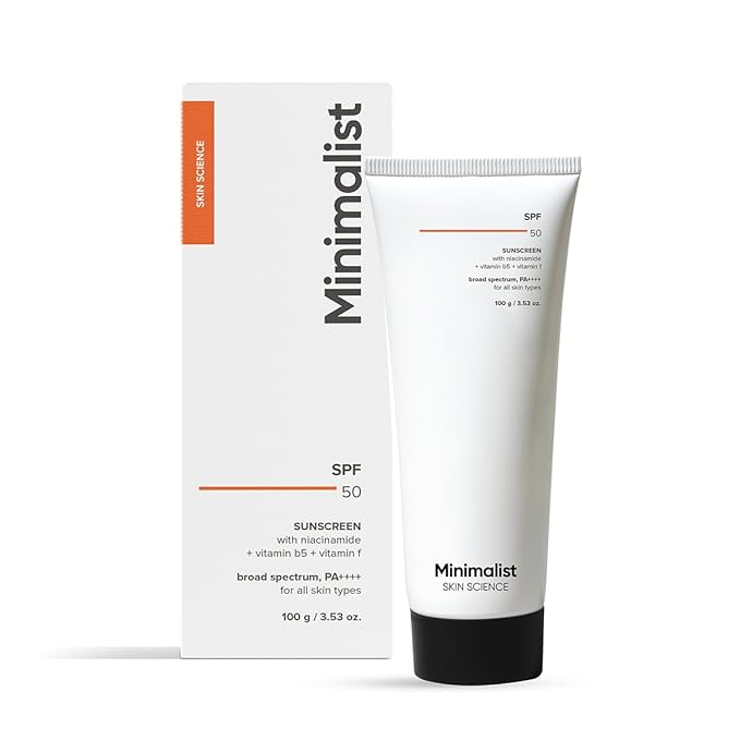 Minimalist Minimalist SPF 50 Sunscreen with Niacinamide + Vitamin B5+ Vitamin F for All Skin Types 50gm - Buy Online at Drubotara Bangladesh