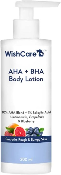WishCare Wishcare AHA BHA Body Lotion with Niacinamide, Grapefruit & Blueberry for Smooths Rough & Bumpy Skin - Buy Online at Drubotara Bangladesh