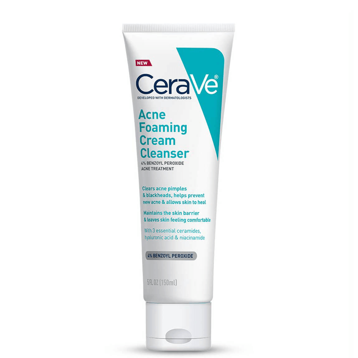 Cerave Cerave Acne Foaming Cream Cleanser 4% Benzoyl Peroxide for Acne Pimples & Blackheads 150ml - Buy Online at Drubotara Bangladesh