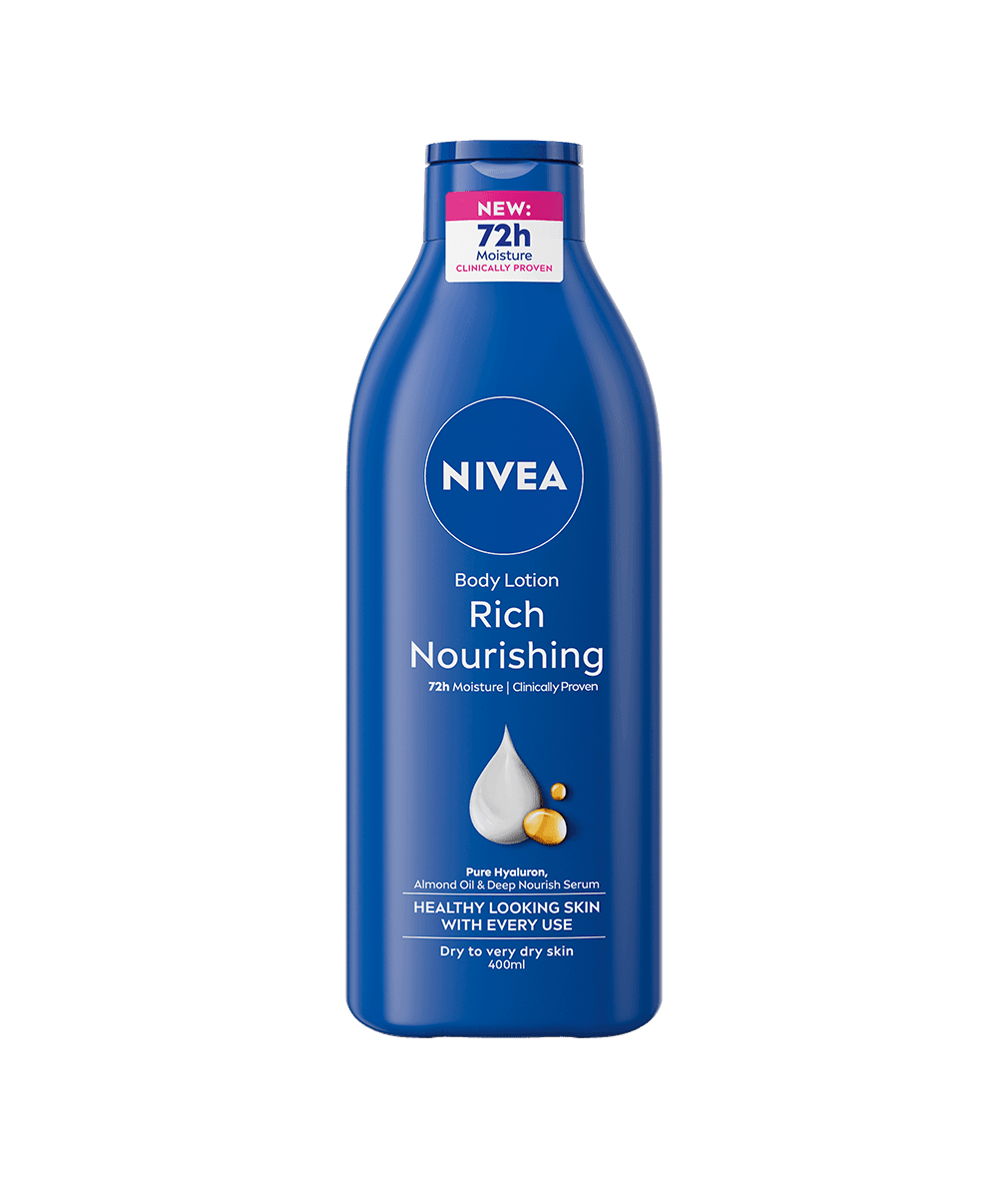 Nivea Nivea Rich Nourishing Body Lotion 72h Intense care   With pure Hyaluron, Almond Oil & Vitamin E for Dry to Very Dry Skin (Made in Spain) 400ml - Buy Online at Drubotara Bangladesh