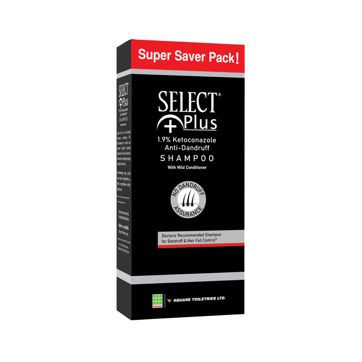 Square Toiletries Limited Select Plus 1.9% Ketoconazole Anti-Dandruff Shampoo 200ml - Buy Online at Drubotara Bangladesh