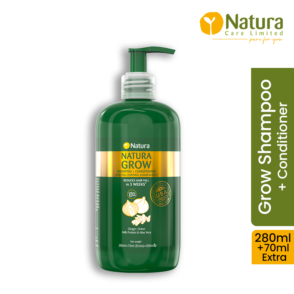 Natura Care Limited Natura Grow Shampoo + Conditioner Hair Fall Control & Hair Beauty 350ml - Buy Online at Drubotara Bangladesh
