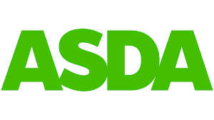 ASDA logo in bold green letters on a white background