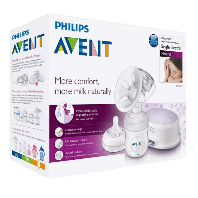 Philips Avent Single Electric Breast Pump Set (SCF332/01) - 260ml Natural Bottle Included