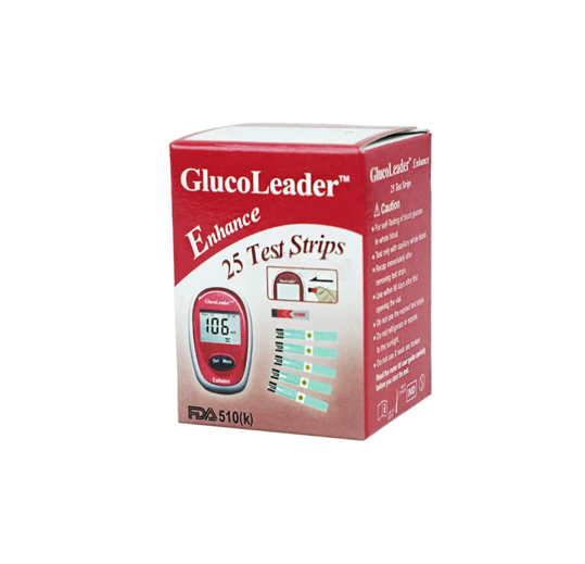 GlucoLeader Enhance Test Strips Red 25's Pack