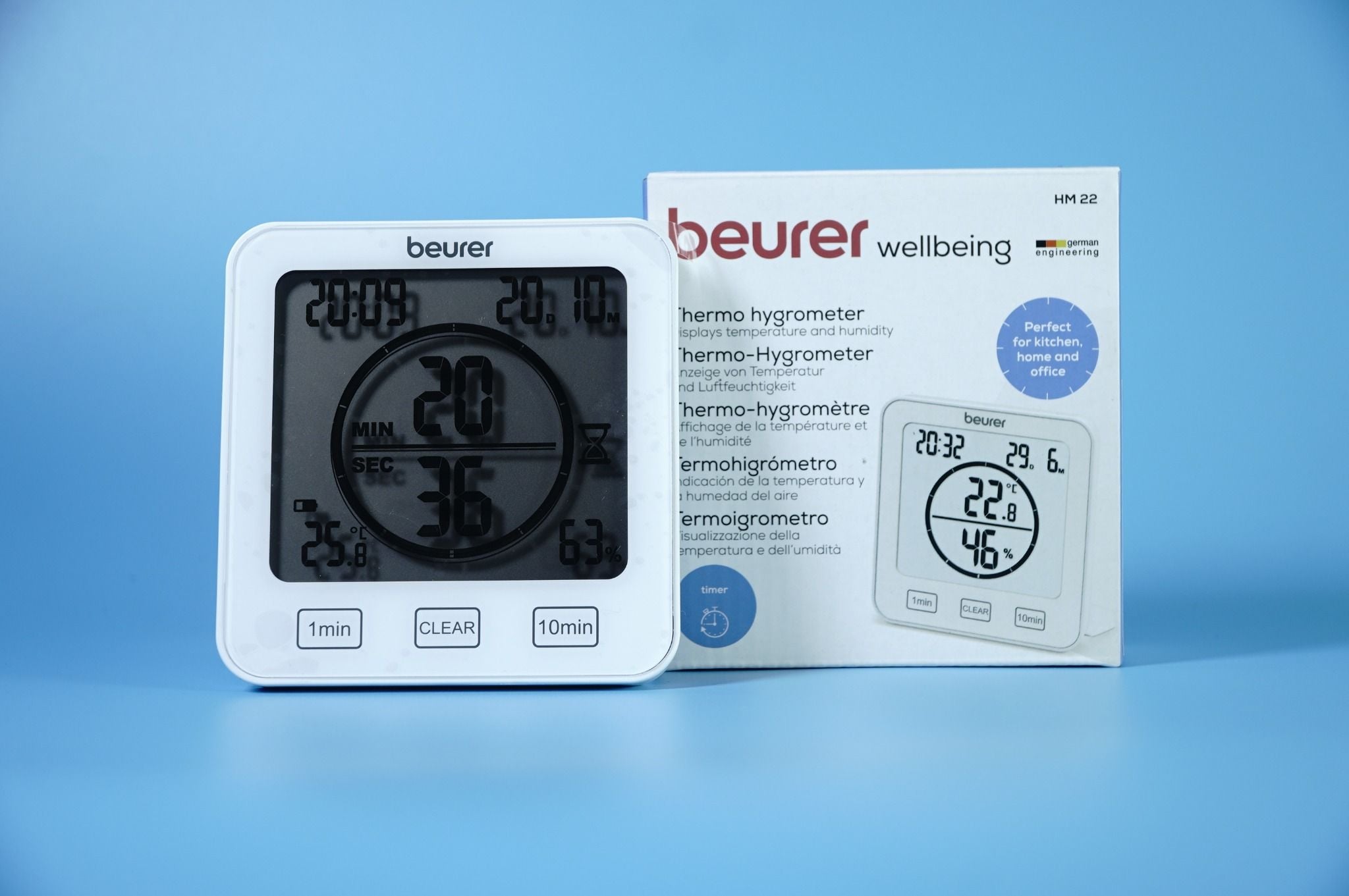 Beurer HM 22 Digital Thermo-Hygrometer with Built-in Countdown Timer
