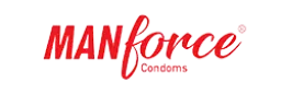 Manforce Condoms logo in red text on a transparent background.