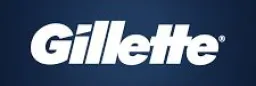 Gillette logo in bold white letters on a dark blue background