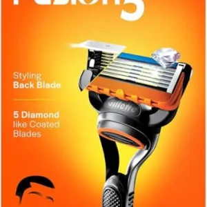 Gillette Fusion 5 Razor with Styling Black Blade & 5 Diamond Like Coated Blades
