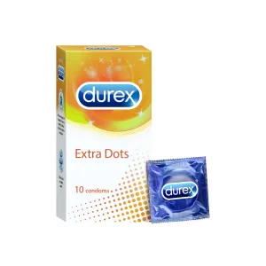 Durex Extra Dots Condoms for Men - 10Pcs Pack(India)
