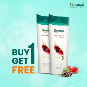 Himalaya Anti Hair Fall Shampoo with Castor & Caffeine 180ml - Buy 1 Get 1