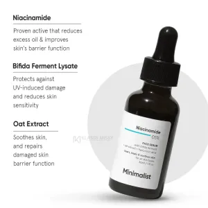 Minimalist Niacinamide 05% Face Serum with Bifida Ferment, Oat Extract & Hyaluronic Acid for All Skin Types