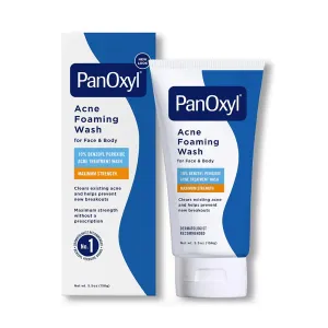 Panoxyl Acne Foaming Wash with 10% Benzoyl Peroxide for Maximum Strength 156g