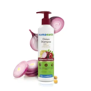 Mamaearth Onion Shampoo for Hair Growth and Hair Fall Control with Onion Oil and Plant Keratin 250 ml
