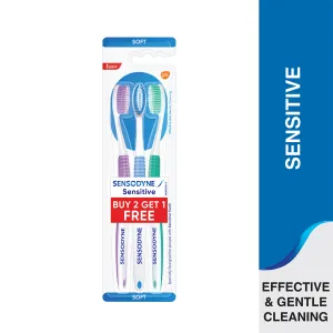 Sensodyne Sensitive Toothbrush With Soft Rounded Bristles (Buy 2 Get 1)