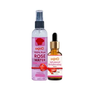 Skino 100% Pure Rose Water 100ml and Skino Advanced Brightening Serum 30ml