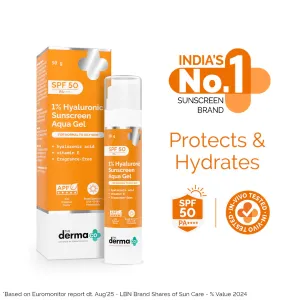 The Derma Co 1% Hyaluronic Sunscreen SPF50 PA++++ for Normal to Oily Skin - 50g