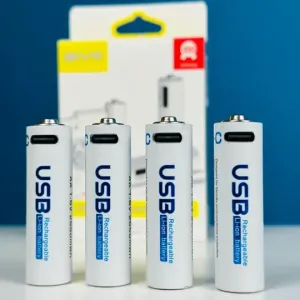 AiVR USB-C Rechargeable AA Batteries (4 pcs, 2550 mAh)