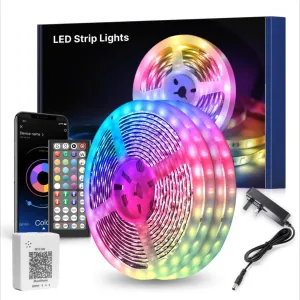 RGB LED Strip Light with Music Control – 16 Colors Flexible Multicolor Strip Light for Home Decoration