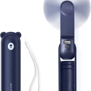 JISULIFE F8 3-in-1 Mini Foldable Fan with Flashlight & Power Bank 2000mAh