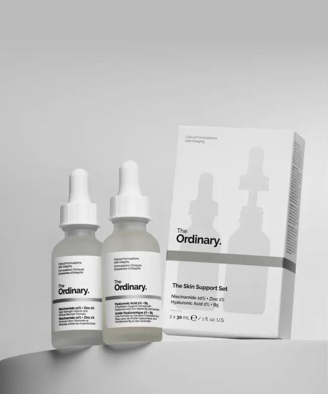 The Ordinary The Skin Support Set with Niacinamide 10% + Zinc 1% & Hyaluronic Acid 2% + B5