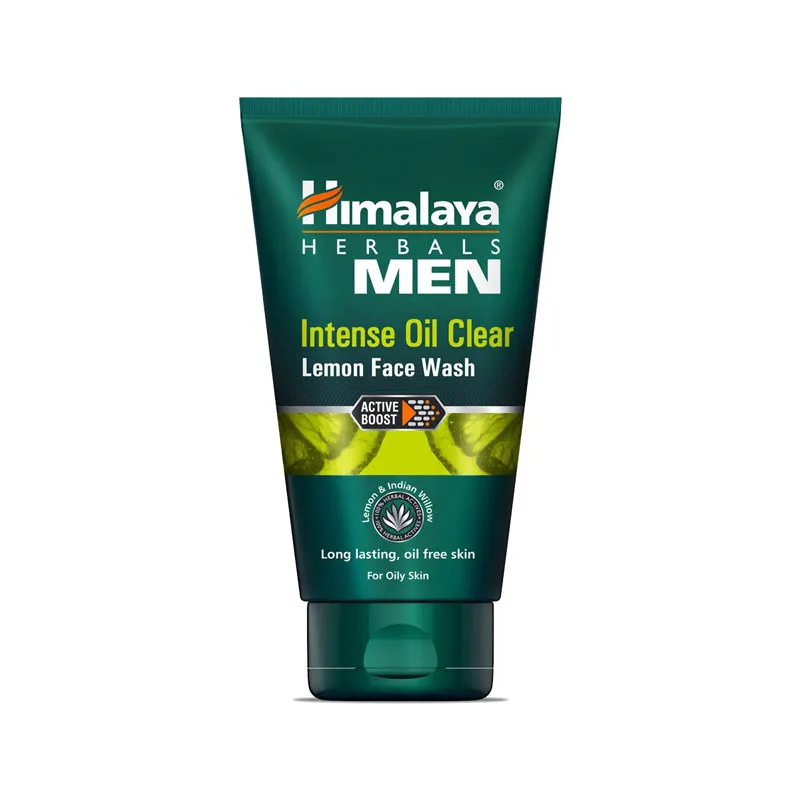Himalaya Herbals Men Intense Oil Clear Lemon Face Wash product tube with green packaging