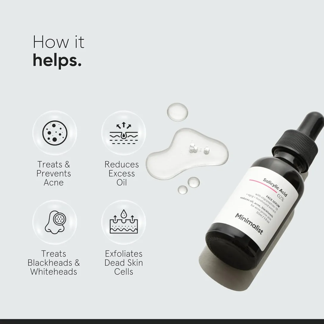 Minimalist Minimalist Salicylic Acid 02% Face Serum for Reducing Acne, Blackheads & Excessive Oil - Buy Online at Drubotara Bangladesh