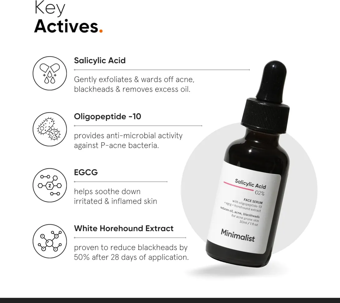 Minimalist Minimalist Salicylic Acid 02% Face Serum for Reducing Acne, Blackheads & Excessive Oil - Buy Online at Drubotara Bangladesh