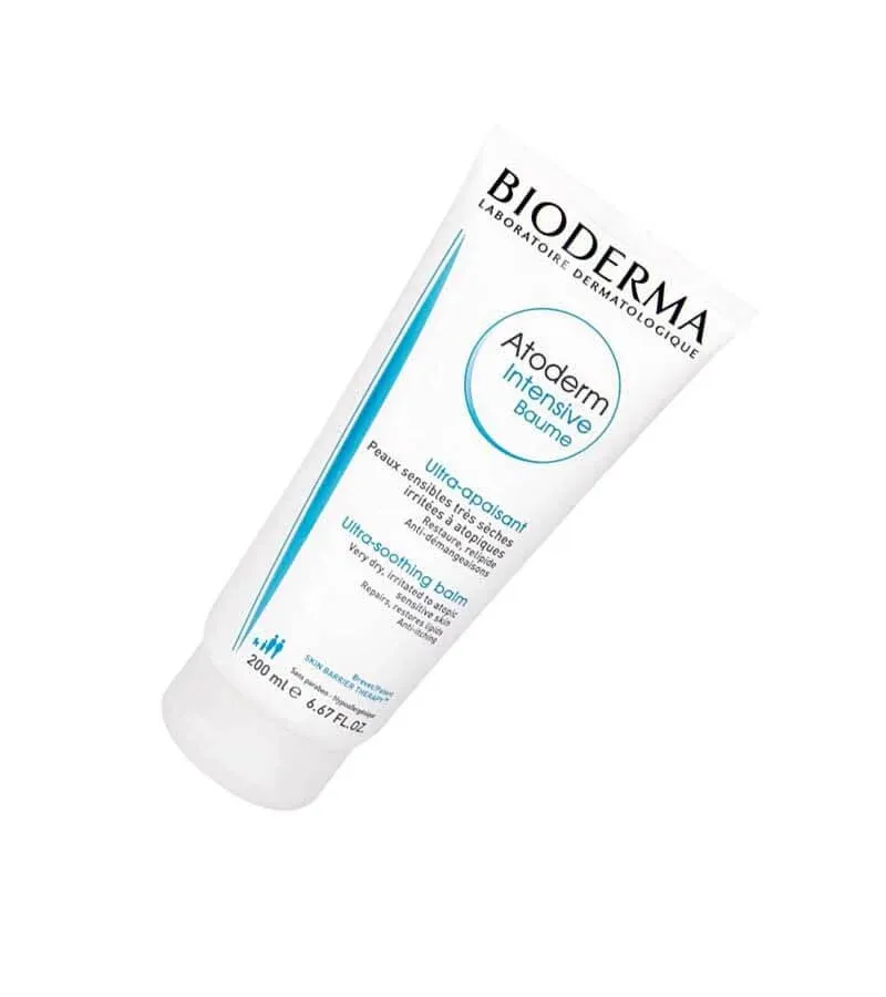 Bioderma Atoderm Intensive Baume tube with blue and black text on a white background.