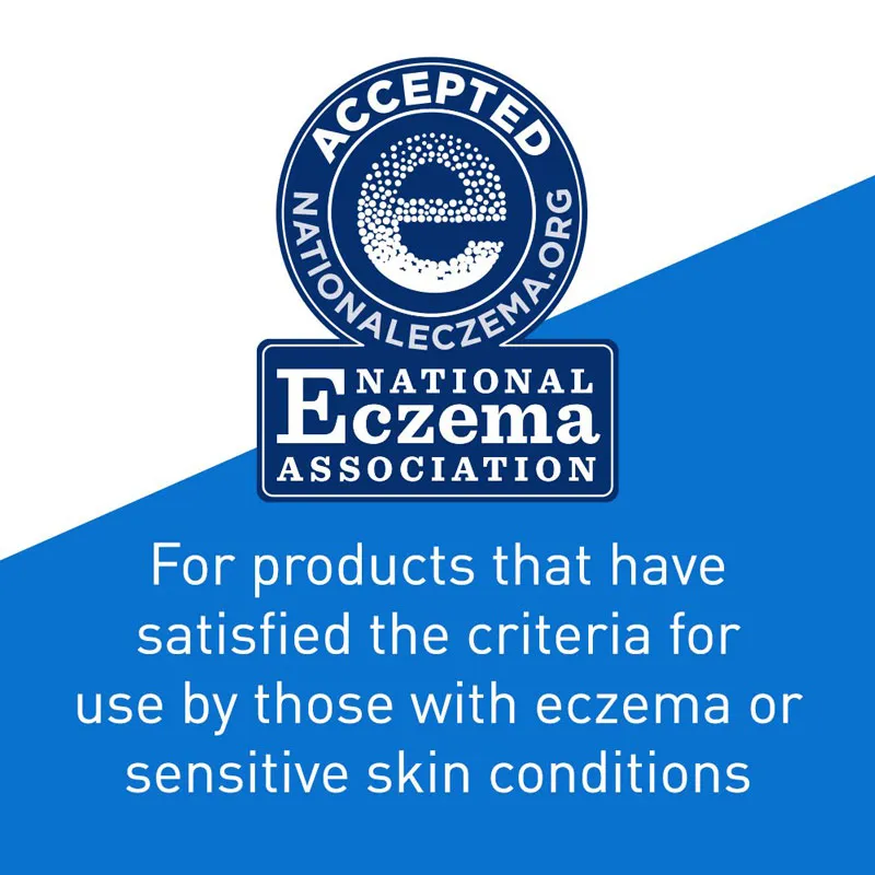 National Eczema Association logo on a blue and white background