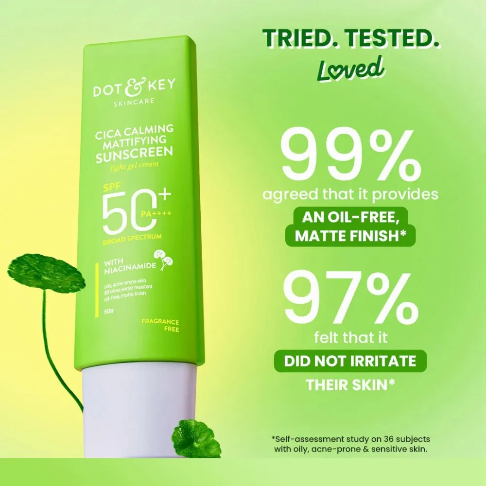 Dot & Key Dot and Key Cica Calming Mattifying Sunscreen SPF 50+ PA++++ with Niacinamide 80g - Buy Online at Drubotara Bangladesh