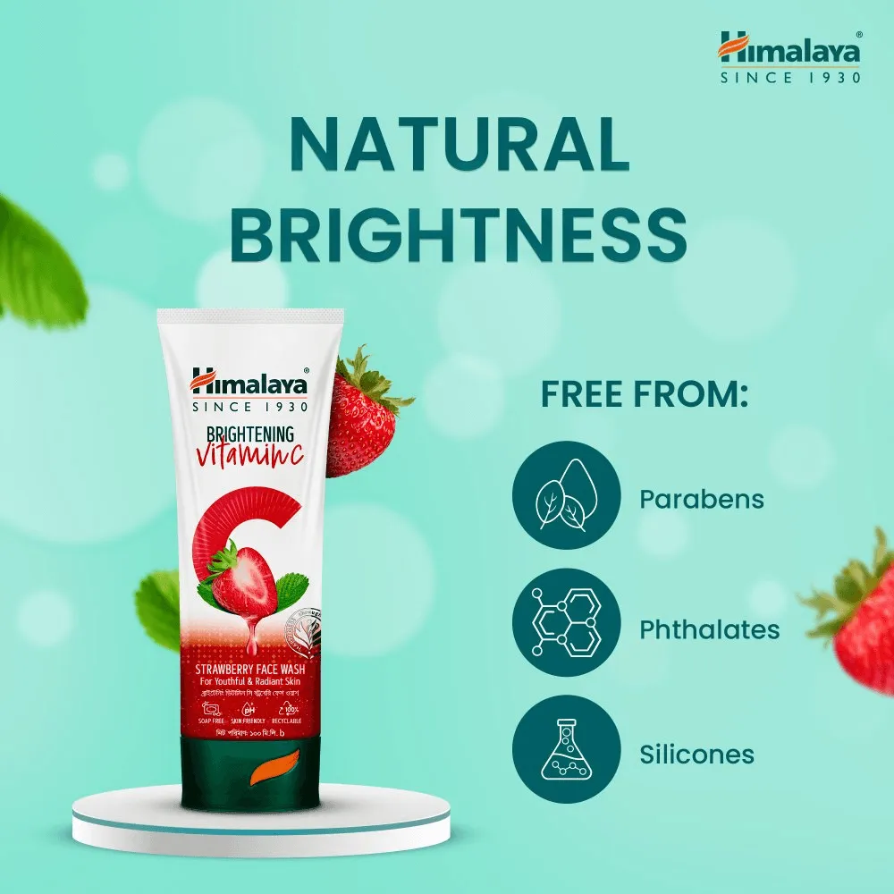 Himalaya Bangladesh Himalaya Brightening Vitamin C Strawberry Face Wash 100ml - Product Image 2 | Drubotara