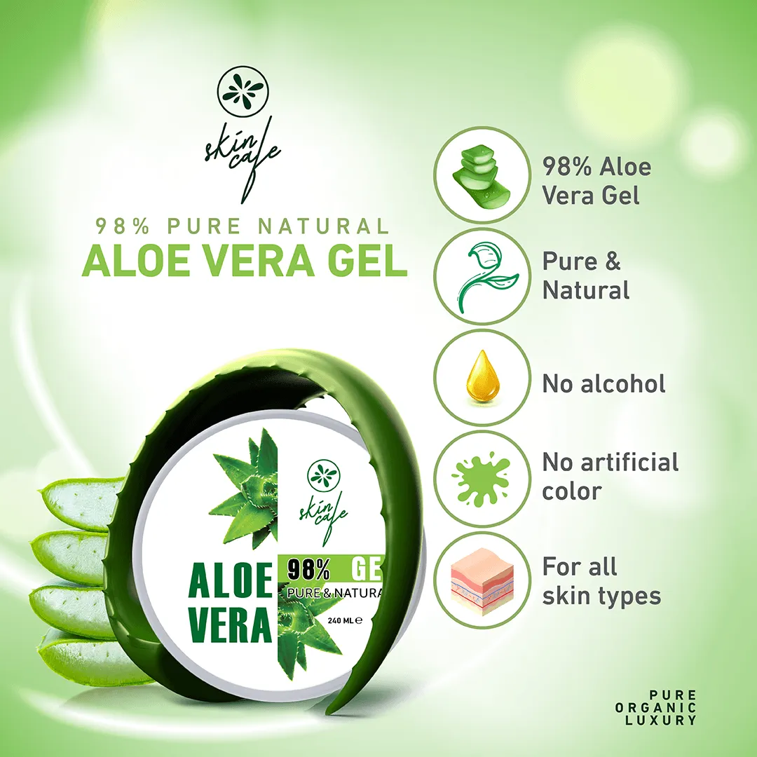 Skin Cafe Skin Cafe Pure & Natural Aloe Vera Gel 98% 240ml - Product Image 3 | Drubotara
