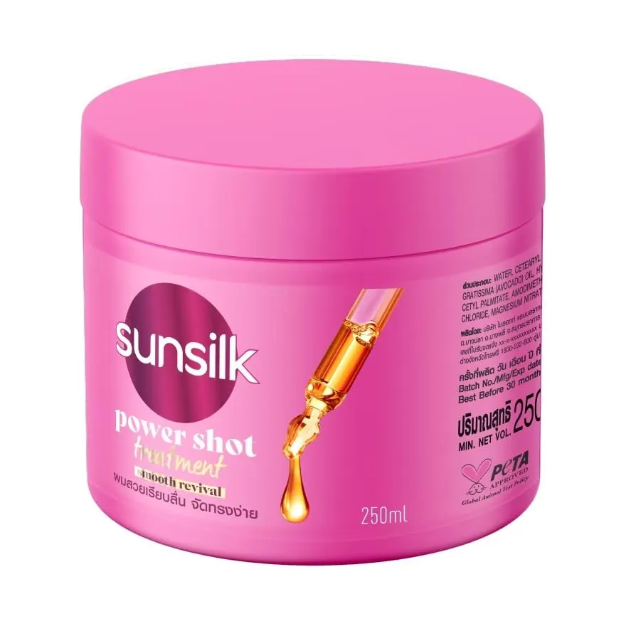 Sunsilk Power Shot Treatment Smooth Revival, Hair Treatment with Argan Oil, Elastin and Vitamin C, 250 ml
