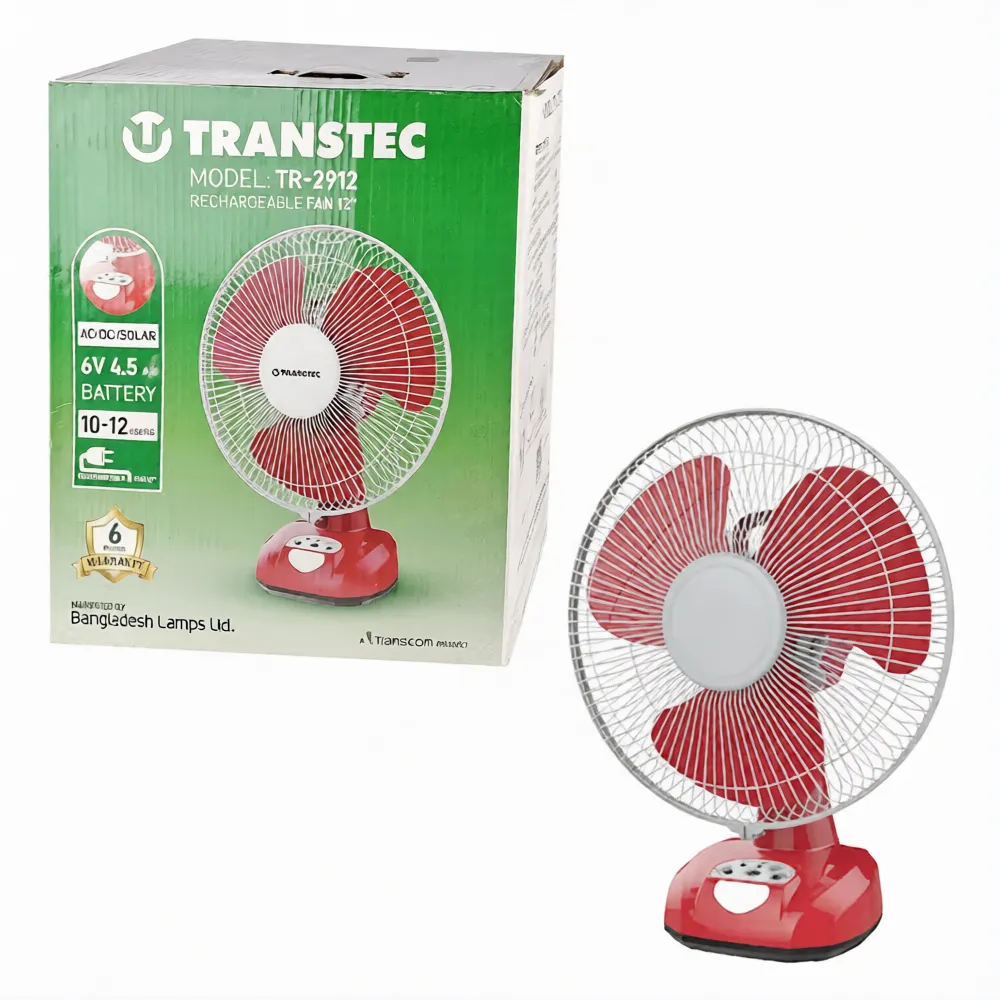 Transtec 12 Inch Rechargeable Table Fan Red (Model: TR-2912) | Buy ...
