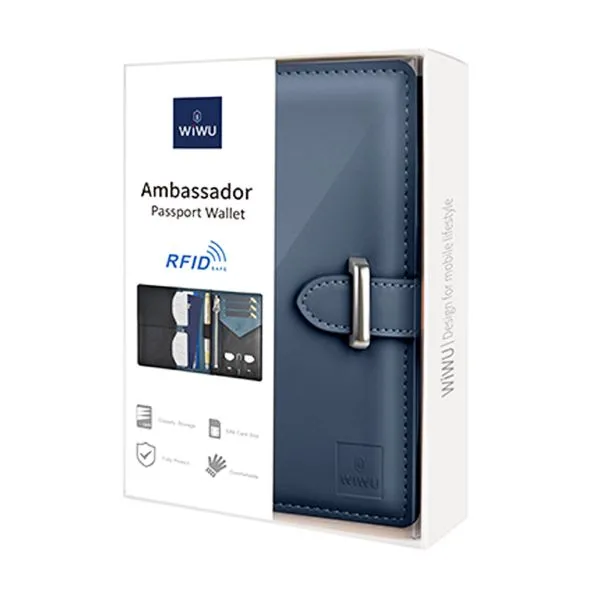 WiWU Ambassador Passport Wallet (Black)