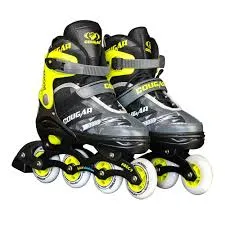 Cougar Adjustable Inline Roller Skates for Kids (Yellow, Size L: 41-44)