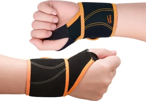 Adjustable Wrist Compression Wrap - Orange/Black